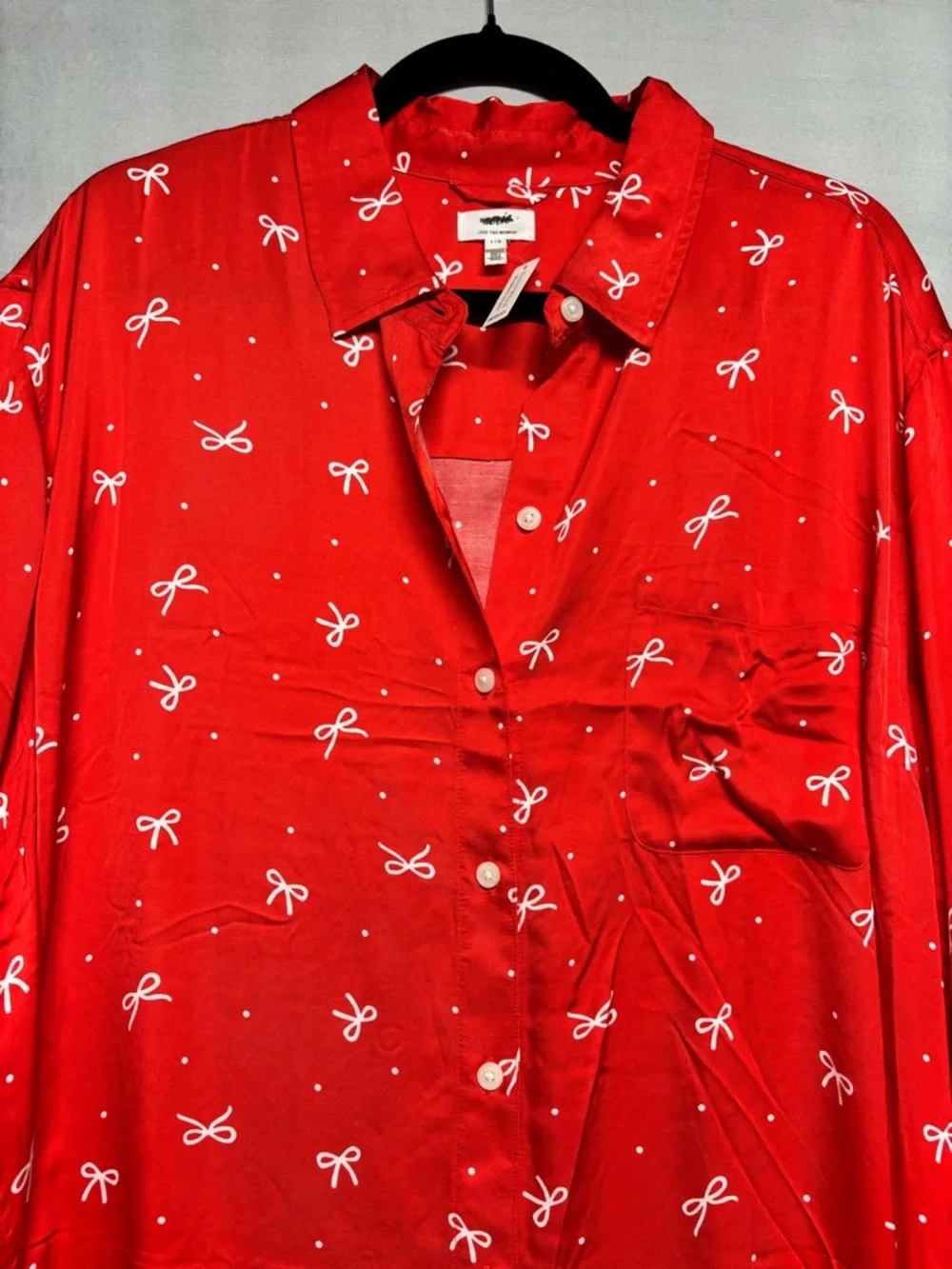 ✨Aerie Off-Duty Satin Shirt Sleepwear Size L